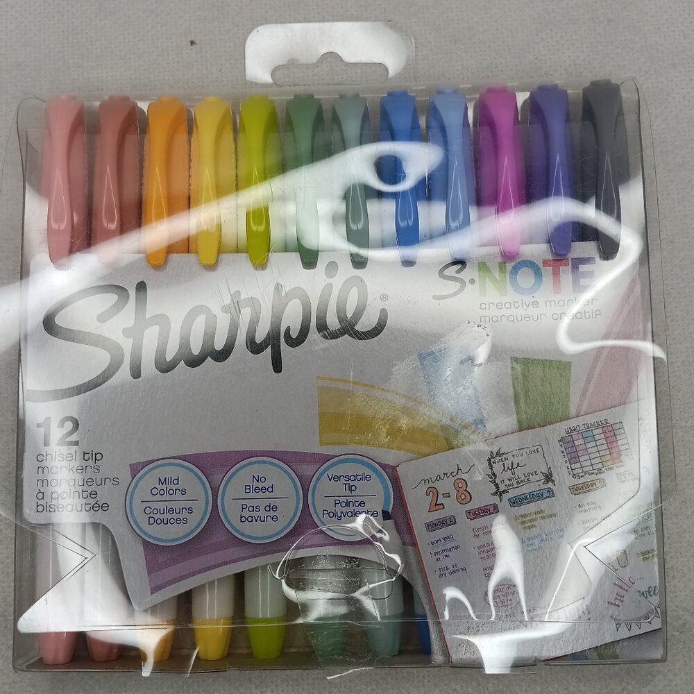 Sharpie S Note Creative Markers, Highlighters, Assorted  12 count, new